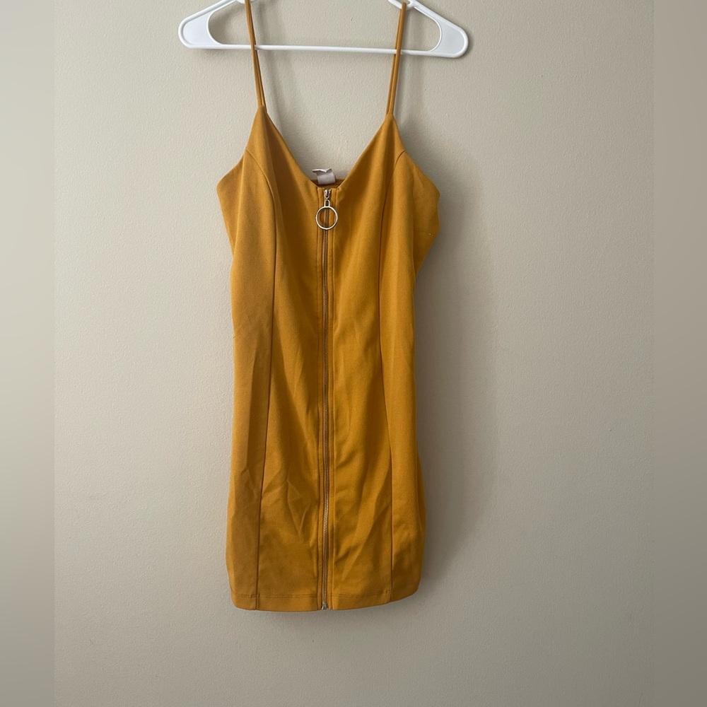 Rue21 Golden Zip-Front Mini Dress